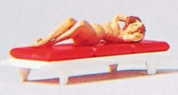 Preiser 29048 HO Scale Individual Figure - Recreation -- Sun Bathing - Nude Figure