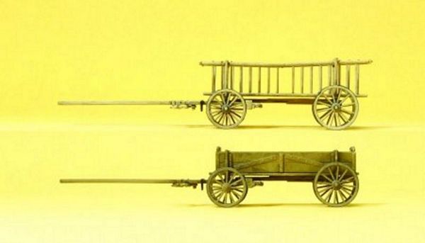 Preiser 30413 HO Scale Rack Wagon & Box Wagon