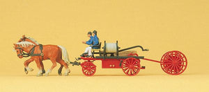 Preiser 30425 HO Scale Emergency - Horse-Drawn Fire Equipment -- Hand Pumper