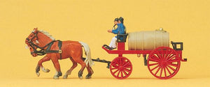 Preiser 30426 HO Scale Emergency - Horse-Drawn Fire Equipment -- Water Wagon