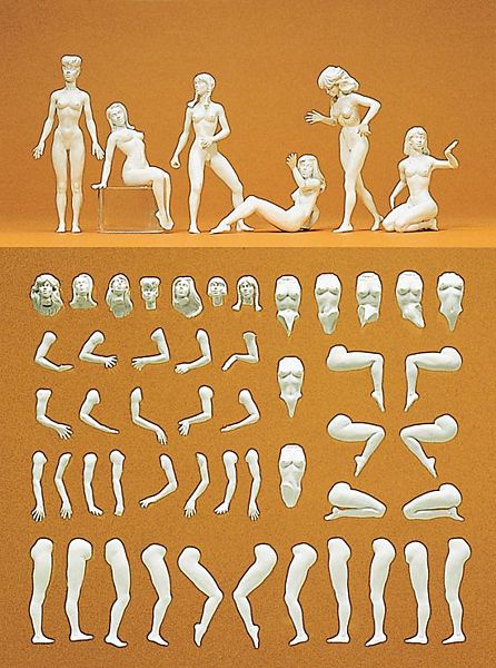 Preiser 45901 G Scale Customizing Figure Sets -- "Eve" Female Figures pkg(6)