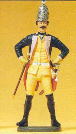 Preiser 54120 44220 Scale Prussian Army Circa 1756, 7th Infantry 1/24 Scale -- Noncommissioned Officer of Grenadiers