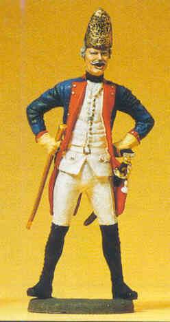 Preiser 54124 44220 Scale Prussian Army Circa 1756, 38th Infantry 1/24 Scale -- Noncommissioned Officer of Fusiliers