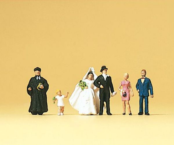 Preiser 79057 N Scale Wedding Group -- Protestant pkg(6)