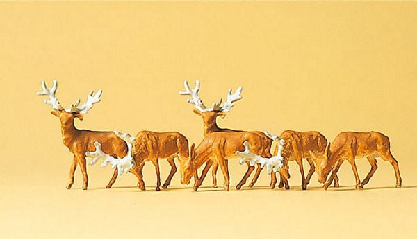 Preiser 79179 N Scale Animals -- Deer pkg(6)