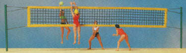 Preiser 10528 HO Beach Volleyball (Net, 4 Players & 2 Balls)