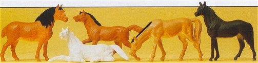 Preiser 14150 HO Horses (5)