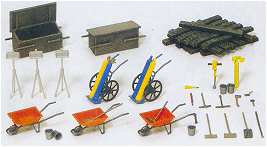 Preiser 17175 HO Tool Accessories for Track Workers (Kit)
