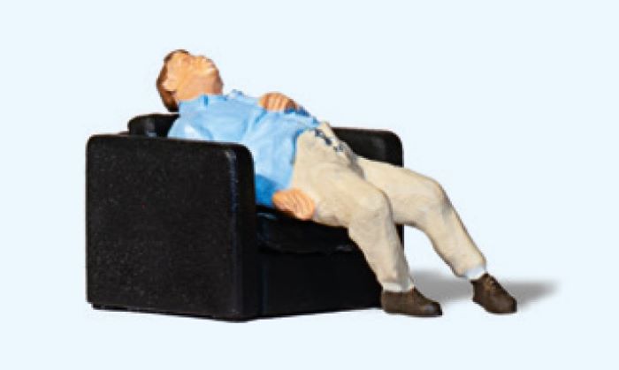 Preiser 28260 HO Man Taking Nap in Chair