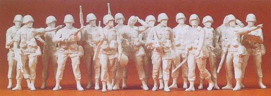 Preiser 72500 1/72 Unpainted US Modern Infantry (16) (Kit)