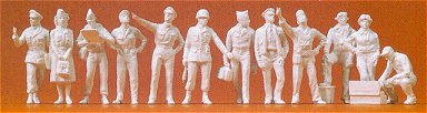 Preiser 72502 1/72 Unpainted USAAF Pilots & Ground Crew 1942-45 (12) (Kit)