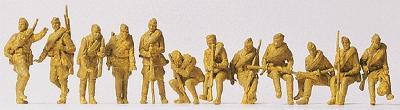 Preiser 72525 1/72 Unpainted USSR Infantrymen Sitting 1942 (12) (Kit)
