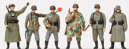 Preiser 72532 1/72 Unpainted German Reich Police Guards 1939-45 (6) (Kit)