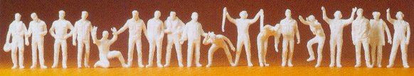Preiser 77100 1/144 Unpainted German AF/NATO Pilots & Ground Crew (18)