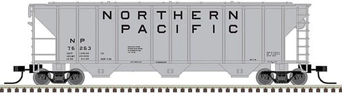 Atlas Model Railroad 50005547 N Scale PS-2 4427 3-Bay Covered Hopper - Ready to Run - Master(R) -- Northern Pacific 76201 (gray, black)