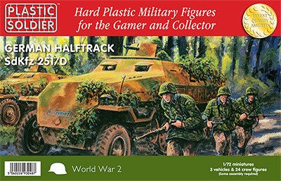 Plastic Soldier Co 7211 1/72 WWII German SdKfz 251/D Halftrack (3) & Crew (24)