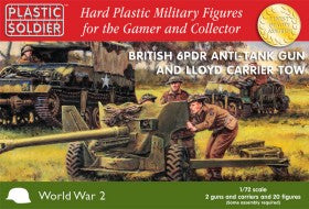 Plastic Soldier Co 7226 1/72 WWII British 6-Pdr Anti-Tank Gun & Lloyd Carrier Tow (2ea) & Crew (12)