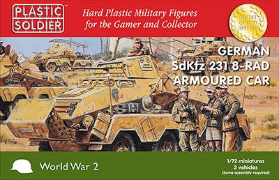 Plastic Soldier Co 7239 1/72 WWII German SdKfz 231 8-Rad Armoured Car (3) & Crew (6)