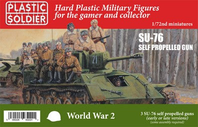 Plastic Soldier Co 7245 1/72 WWII Soviet Su76 Self-Propelled Gun (3) & Crew (18) (D)