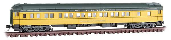 Micro Trains Line 14200430 N Scale Pullman Plan 3410 Heavyweight 12-1 Sleeper - Ready to Run -- Chicago & North Western Georgetown University (yellow, green)