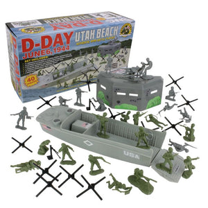Playsets 40027 54mm D-Day Utah Beach Diorama Playset (40pcs) (Boxed) (BMC Toys)