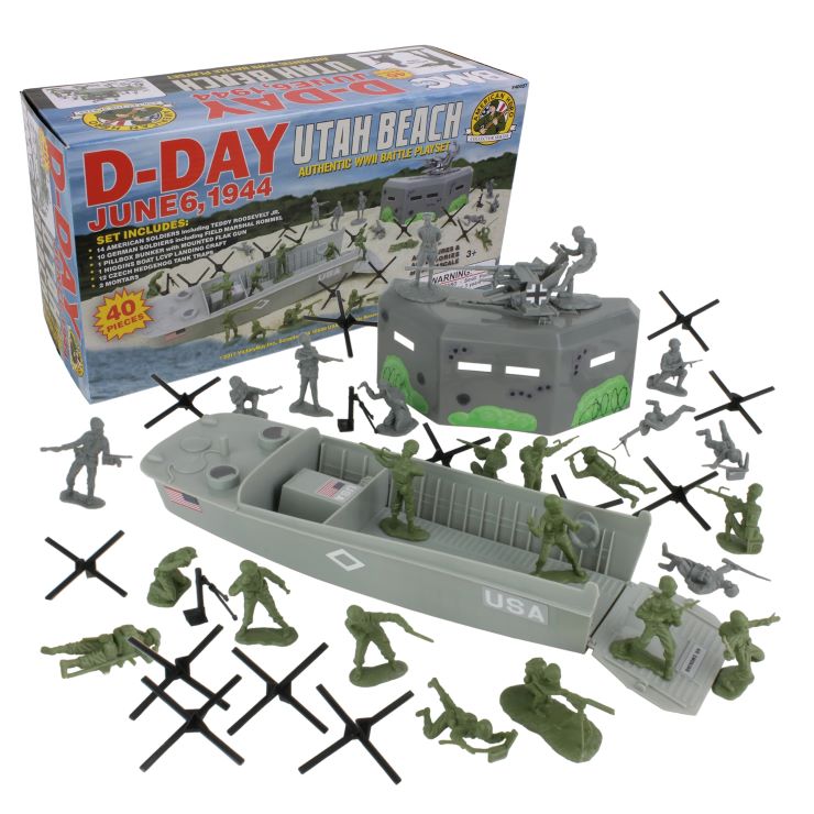 Playsets 40027 54mm D-Day Utah Beach Diorama Playset (40pcs) (Boxed) (BMC Toys)