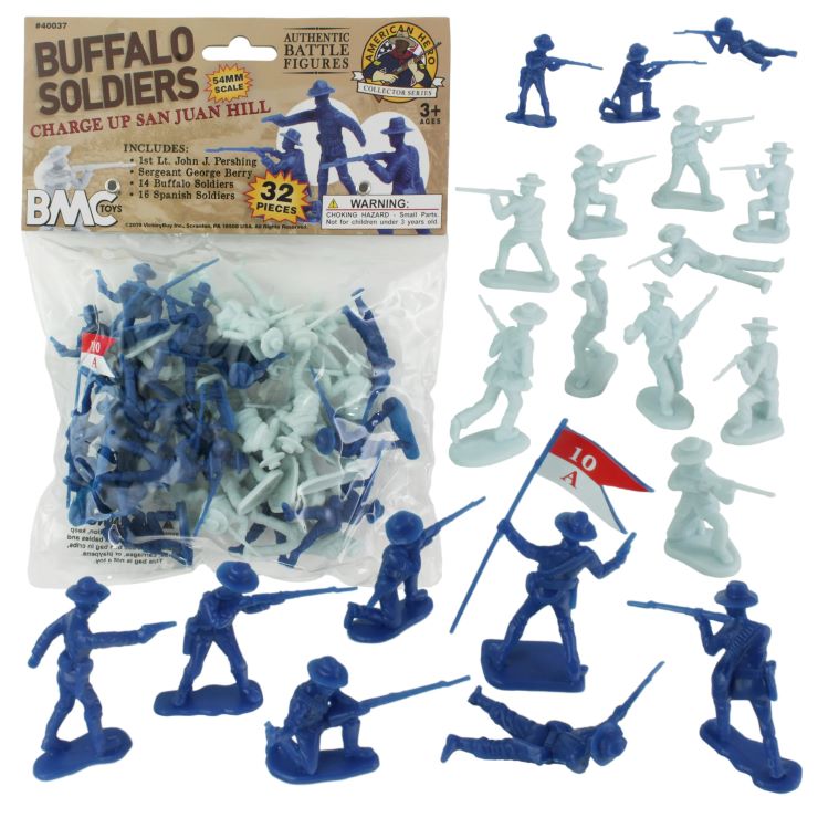 Playsets 40037 54mm San Juan Hill Buffalo Soldiers Figure Playset (32pcs) (Bagged) (BMC Toys)
