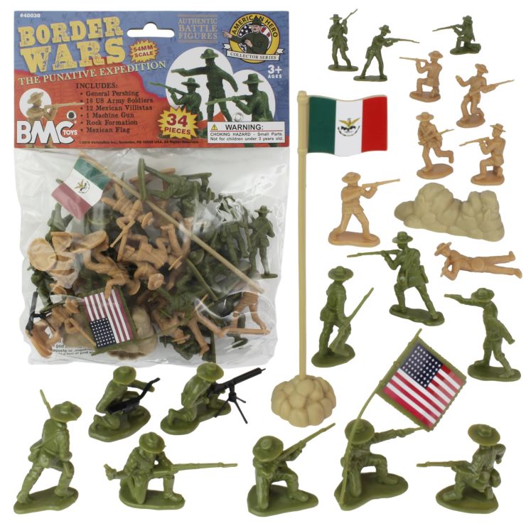 Playsets 40038 54mm Border Wars US Army & Mexican Villistas Figure Playset (34pcs) (Bagged) (BMC Toys)