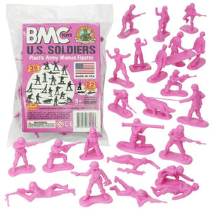 Playsets 67015 54mm US Army Women Soldiers Figure Playset (Pink) (36pcs) (Bagged) (BMC Toys)