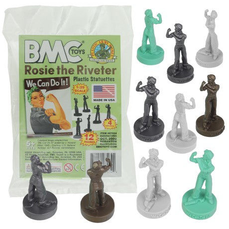 Playsets 67034 1/29 Rosie the Riveter Figure Set (White/Silver/Brown/Turquoise) (12pcs) (Bagged) (BMC Toys)