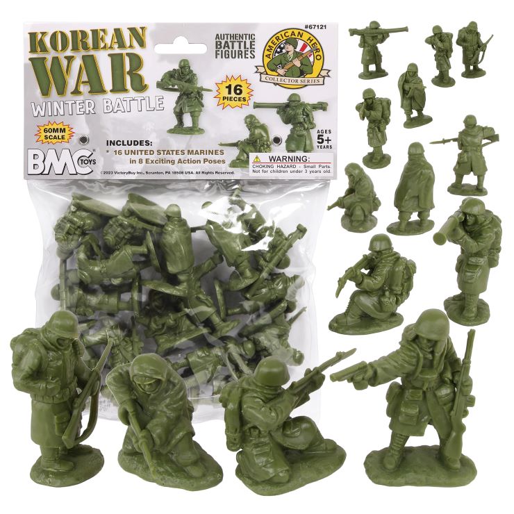 Playsets 67121 54mm Korean War Winter Battle US Soldiers Figure Playset (16pcs) (Bagged) (BMC Toys)