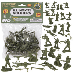 Playsets 67300 54mm WWII US Infantry w/Weapons Figure Playset (33pcs) (Bagged) (BMC Toys)