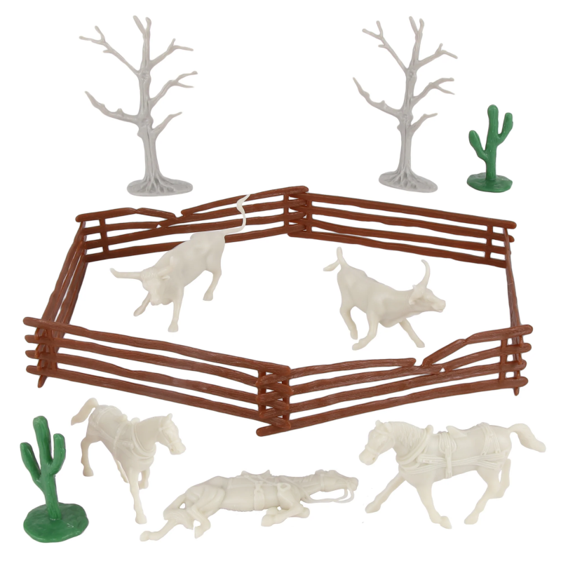 Playsets 67363 54mm Desert Ranch Accessories Set (15pcs) (Bagged) (BMC Toys)