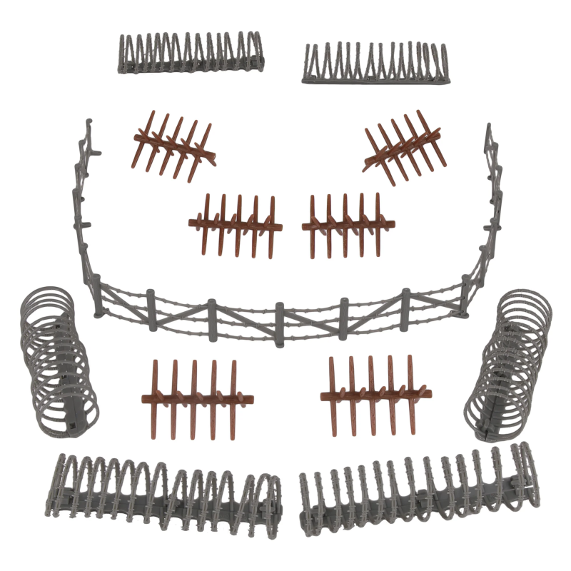 Playsets 67364 54mm Barbed Wire Fences Set (18pcs) (Bagged) (BMC Toys)