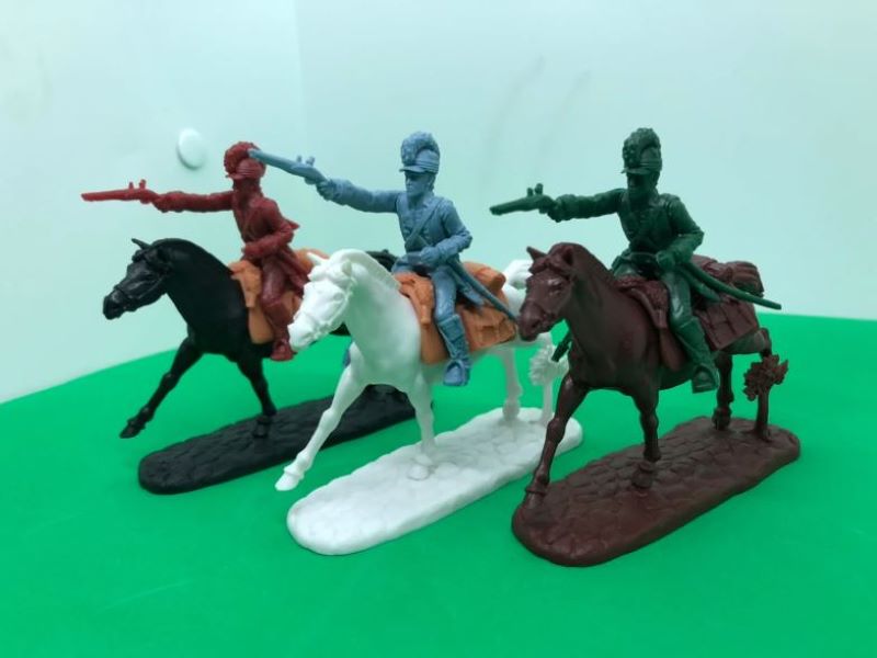 Playsets L49 1/32 Revolutionary War American Cavalry w/Pistols Playset (3 w/3 Horses) (Bagged) (LOD Enterprises)