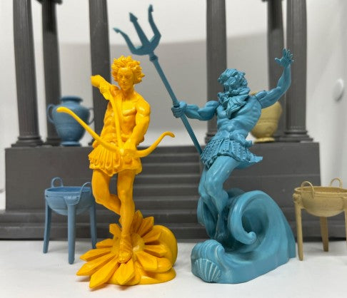 Playsets L56 1/32 The War At Troy Apollo & Poseidon Mythic Gods Playset (2) (Carded) (LOD Enterprises)