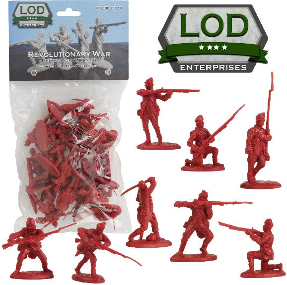 Playsets L11 1/32 Revolutionary War British Light Infantry Playset (16) (Bagged) (LOD Enterprises)