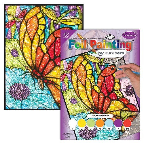 Royal & Langnickel 12577 Butterflies Foil Paint by Number Ages 8+ (8"x10")