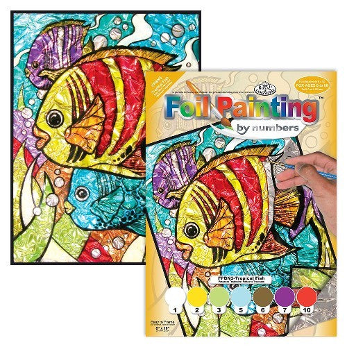 Royal & Langnickel 12579 Tropical Fish Foil Paint by Number Ages 8+ (8"x10")