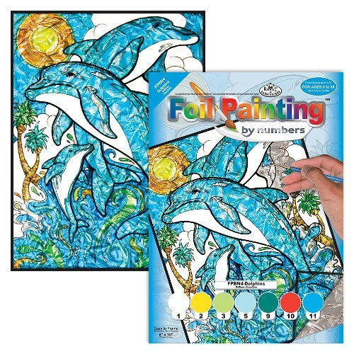 Royal & Langnickel 12580 Dolphins Foil Paint by Number Ages 8+ (8"x10")