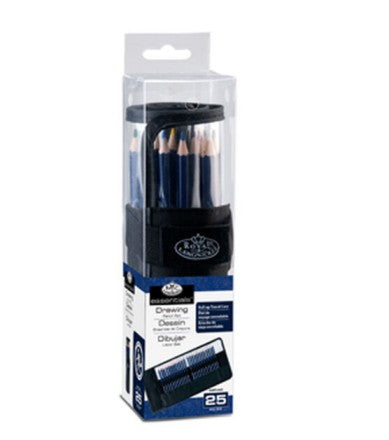 Royal & Langnickel 39271 Drawing Pencils Set in Roll-Up Travel Case (24 colored pencils.)