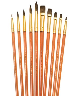 Royal & Langnickel 5025 Assorted Watercolor Camel Hair Brushes 10pc Value Pack