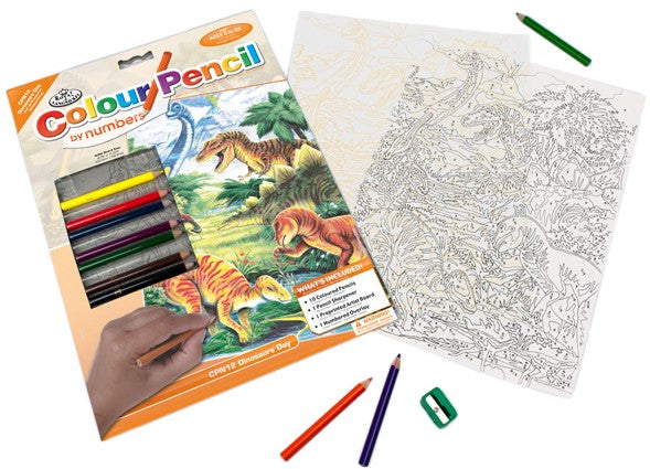 Royal & Langnickel 5712 Dinosaurs Day Pencil by Number Age 8+ (8.75"x11.75")
