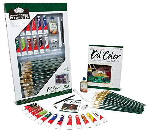 Royal & Langnickel 6626 Essentials Oil Deluxe Art Set in Clearview Case (32pc) (D)
