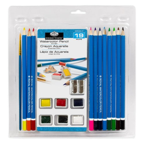 Royal & Langnickel 8404 Essentials Watercolor Pencils Art Set in Clamshell Package (19pc)