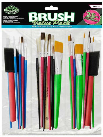 Royal & Langnickel 8940 Assorted Craft Brushes 25pc Value Pack