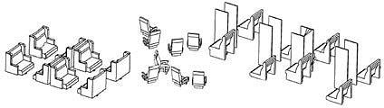 Rapido Trains 102032 HO Scale Passenger Car Interior Seats - Kit -- Pullman-Standard Sleeper Seats & Roomette Curtains