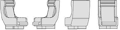 Rapido Trains 102036 HO Scale Passenger Car Interior Seats - Kit -- Parlor-Lounge Seats for One Car