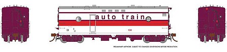 Rapido Trains 107307 HO Scale Steam Heater - Generator Car - Sound and DCC - Ready to Run -- Auto Train 1134 (whte, purple, red)