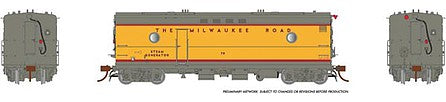 Rapido Trains 107334 HO Scale Steam Heater - Generator Car - Sound and DCC - Ready to Run -- Milwaukee Road 76 (1955 UP Armour Yellow, gray, red)
